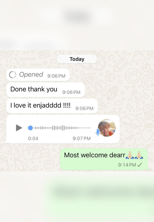 WeeWonders customer — WhatsApp message