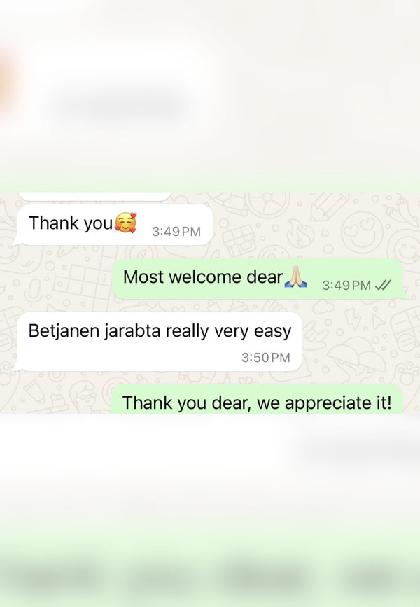 WeeWonders customer — WhatsApp message